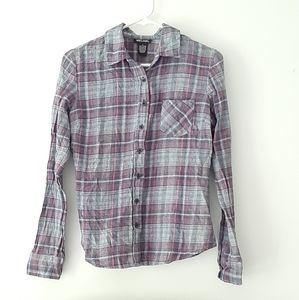 Wet Seal pink and blue plaid shirt.  Size L.